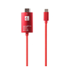 Gigapack datový kabel, červený, 2m (Type-C a HDMI, 4k)