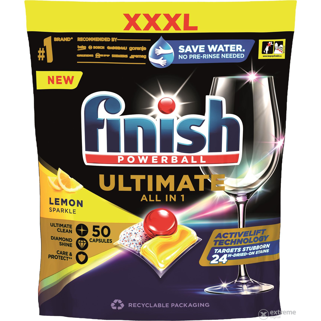 Finish Ultimate All in 1 tablety do umývačky riadu, Lemon 50 ks