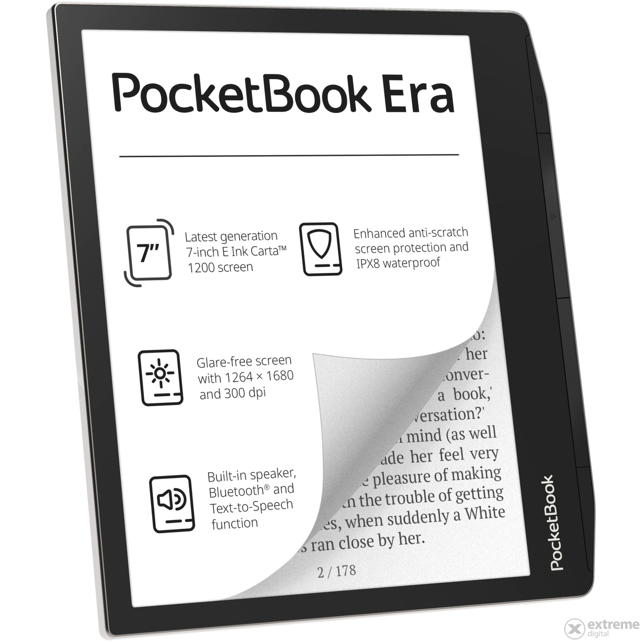 POCKETBOOK e-Reader - PB700 ERA srebrni (7"E Ink Carta1200, Cpu: 1GHz, 16GB,1700mAh, wifi, B, USB-C)
