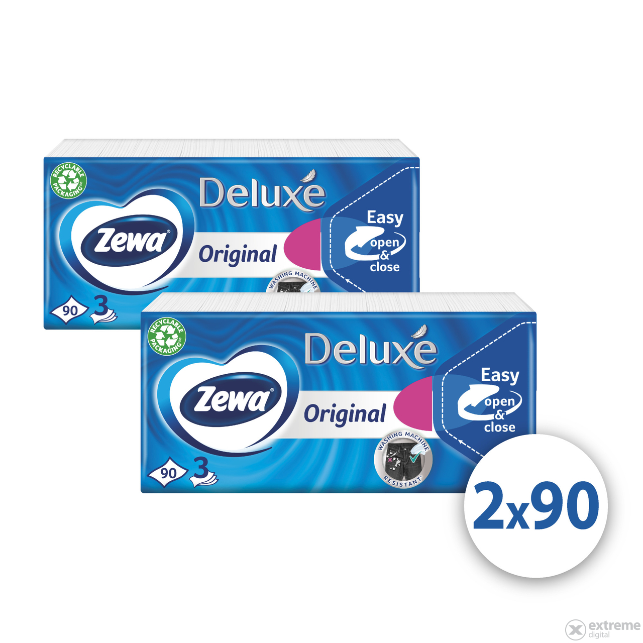 Zewa Deluxe 3 slojne papirne maramice Classic, 2x90 kom