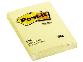 3M Post-it® Öntapadó jegyzettömb, 100 lap, 51x76 mm, sárga