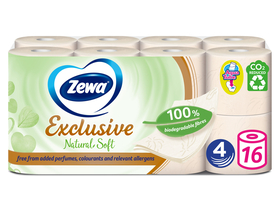 Zewa Exclusive Natural Soft тоалетна хартия, 4 пласта, 16 ролки