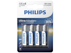 PHILIPS LR6E4B/10 Ultra alkáli AA elem, 4 db