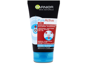 Garnier Skin Naturals Pure Active 3in1 почистваща маска с активен въглен за проблемна и мазна кожа, 150 мл