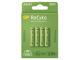 GP ReCyko NiMH tölthető akkumulátor, HR03 (AAA) 1000mAh, 4db, (B21114)