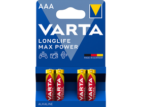 Varta Longlife Max Power AAA mikro LR03 alkáli elem, 4db