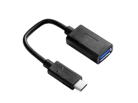 Roline USB A - USB C F/M-OTG adapterkábel, fekete