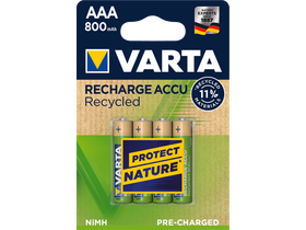 Varta Recharge Accu Recycled NiMH 800mAh AAA 4 darabos akkucsomag