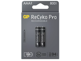 GP ReCyko Pro NiMH tölthető akkumulátor, HR03 (AAA) 800mAh, 2db (B2218)