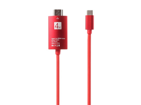 Gigapack datový kabel, červený, 2m (Type-C a HDMI, 4k)