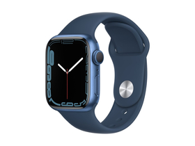 Apple Watch Series 7 GPS 45mm mit blauem, tiefblauem Sportarmband