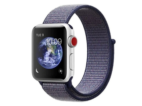 MyBandz Apple Watch zamjenska traka za sat od elastične tkanine, tamno plava, 42/44 mm