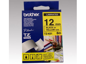Brother 12 mm-Etikettenband, schwarz auf gelb