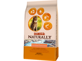 IAMS Naturally суха храна за възрастни котки с ориз и северноатлантическа сьомга