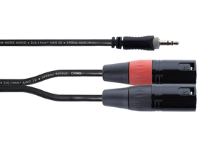CORDIAL EY 1,5 WMM 1,5 m, 1 X jack 3,5 mm stereo / 2 X XLR moški kabel
