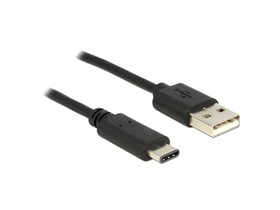 Delock USB 2.0 Type-A moški / USB 2.0 Type-C moški kabel, 1m