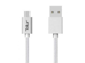 TELLUR TLL155131 USB - micro usb kabelski kabel, pleten, 1m, srebrni (8355871551314)