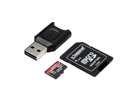 Kingston Canvas React Plus 64GB MicroSDXC memóriakártya, SDCR2 + Adapter + MLPM kártyaolvasó (MLPMR2/64GB)