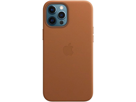 Apple iPhone 12 Pro Max кожен калъф, червеникаво кафяв