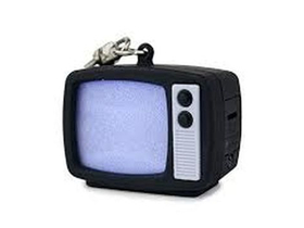Kikkerland kľúčenka so zvukovým efektom, LED, vo forme retro TV