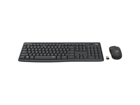 Logitech MK295 Безшумна безжична безжична мишка + клавиатура, графит (EN)