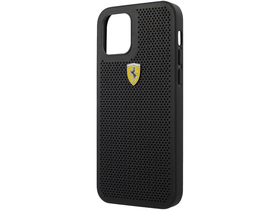 Ferrari Off Track Perforated gumena / silikonska maska ​​za iPhone 12/12 Pro, crna