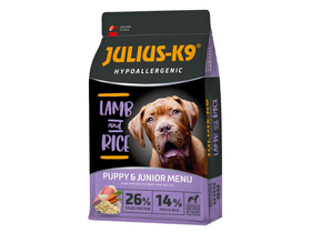 Julius K-9 HighPremium Hypoallergenic Hunde-Trockenfutter, Puppy&Junior, Lamm&Reis, 12kg
