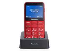 Panasonic KX-TU155EXRN kártyafüggetlen mobiltelefon idősek számára, Red
