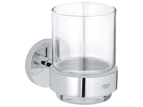 GROHE Essentials kupaonski zidni držač za čaše, sa staklom, krom
