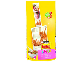 Friskies Junior teljes értékű állateledel kölyök macskák számára, csirkével, tejjel és zöldségekkel (10kg)