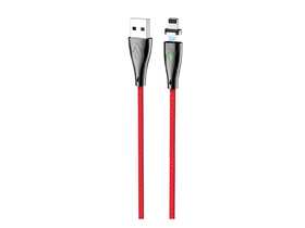 Hoco U75 adatkábel és töltő, lightning 8-pin, 120 cm, piros, cipőfűző mintás