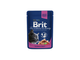 Brit Premium Cat Katzen-Nassfutter, Lachs&Forelle, 24x 100 g