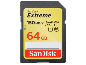 Sandisk Extreme 64GB SDXC карта памет, Class 10, UHS-I, U3, V30 (183524)