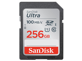 Sandisk Ultra 256 GB SDXC memóriakártya, 100MB/s (CL10 UHS-I 186471)