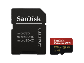 Sandisk Extreme Pro MicroSD 128GB karta, 200/90 MB/s, A2 C10 V30 UHS-I U3
