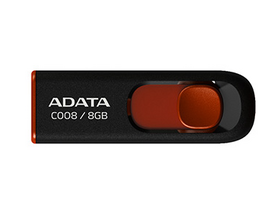 Adata C008 8GB USB 2.0 memorija, crna-crvena