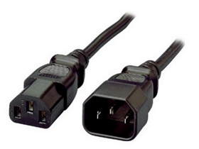 Equip 112100 PC produžni kabel za napajanje, 1,8m, crni, C13/F-C14/M
