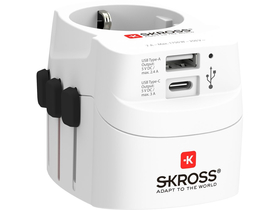 Skross 1.302462 Pro Light pretvarač mrežnog utikača + USB punjač