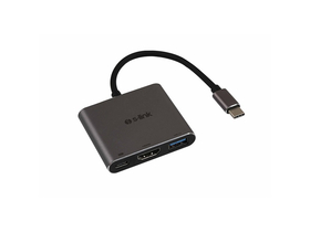 S-Link USB Hub - SW-U515 (Ulaz: USB Type-C, Izlaz: HDMI, USB, USB Type-C, 4K, 30Hz, metalni, sivi)