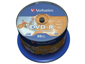 DVD-R Disk Verbatim 4,7 GB, 16x, printable 50kom