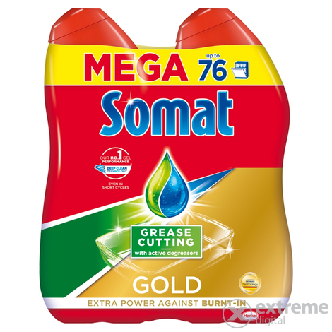 Somat Gold Gel Anti-Grease Lemon gel za perilicu posuđa, 2x684ml