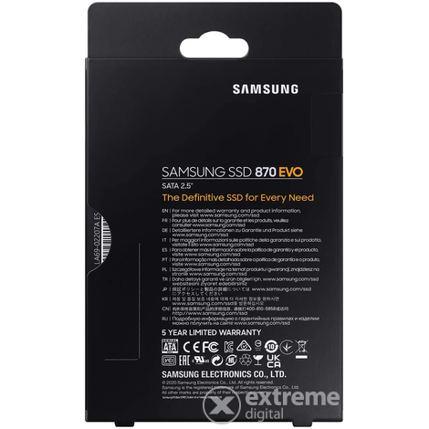Samsung 870 EVO 1TB SATA 2,5" unutarnji Solid State Drive (SSD) (MZ-77E1T0B/EU)