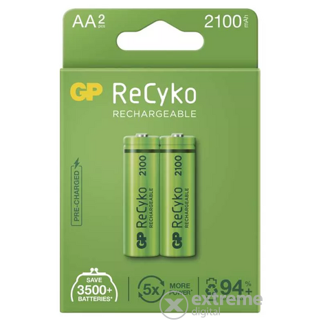 GP ReCyko NiMH tölthető akkumulátor, HR6 (AA) 2100mAh, 2db (B2121)