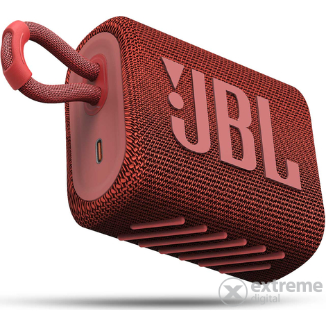JBL GO 3 vízálló hordozható bluetooth hangszóró, piros