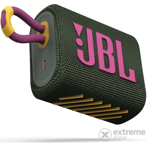 JBL GO 3 vízálló hordozható bluetooth hangszóró, zöld