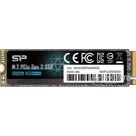 Silizium Power SP512GBP34A60M28 512GB A60 M.2 PCIe Gen 3x4 SSD-Laufwerk