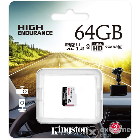 Kingston High Endurance 64GB microSDHC paměťová karta, Class 10, A1, UHS-I (SDCE/64GB)