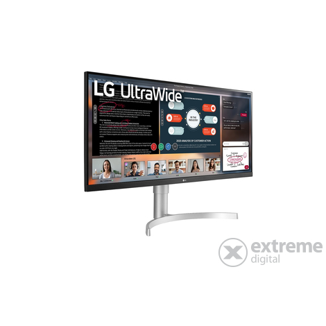 LG 34WN650-W 34" UltraWide FullHD IPS LED Monitor (IPS; 21:9; 2560x1080; 5ms; 1000:1; 400cd; HDMIx2; DP; HDR™400; Spkr;