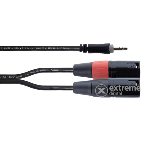 CORDIAL EY 1.5 WMM 1,5 m, 1 X jack 3,5 mm stereo / 2 X XLR muški kabel