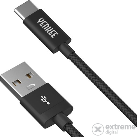 Yenkee Type-C / USB 2.0 adat és töltőkábel, fekete